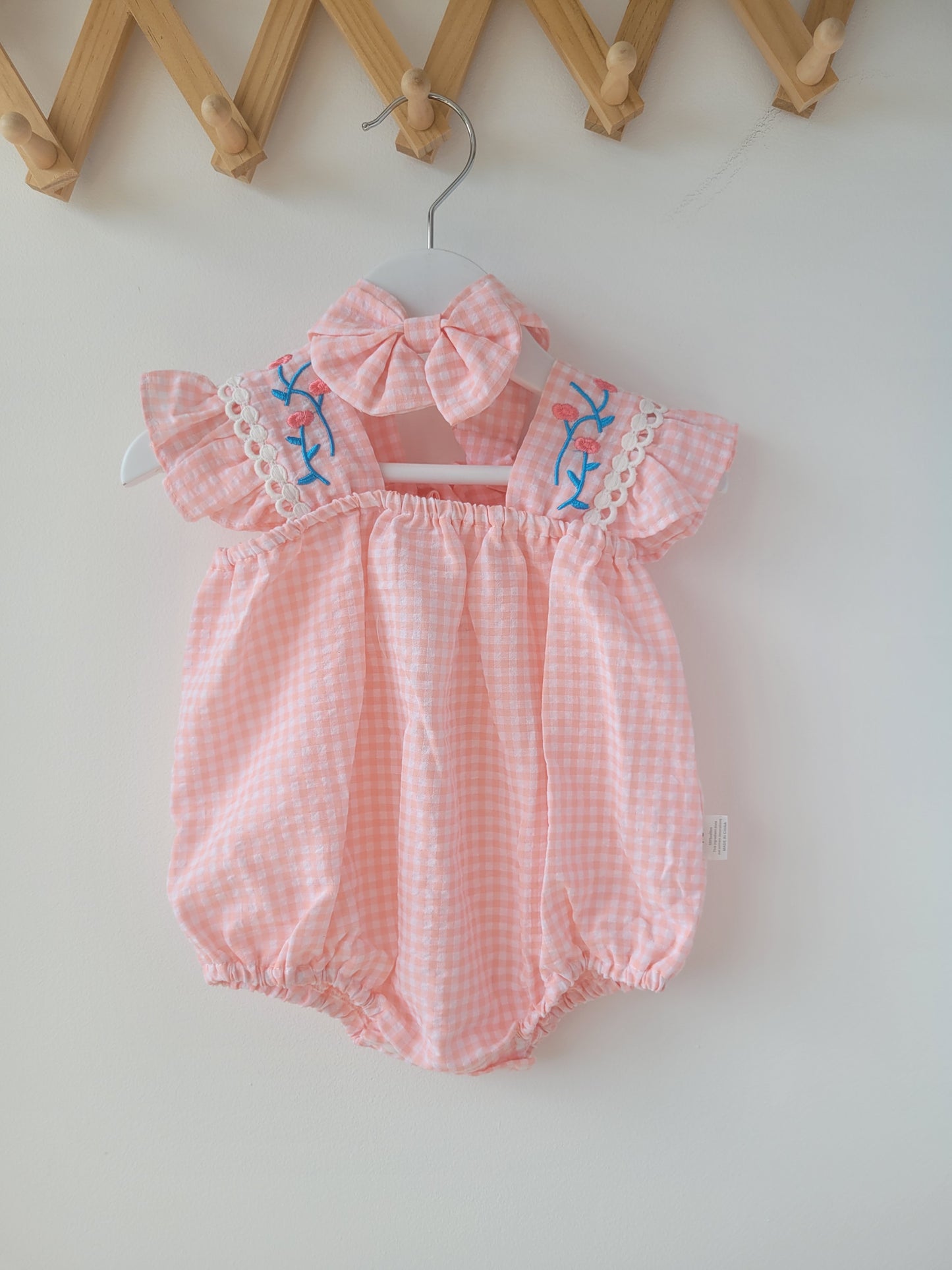 Pink gingham set