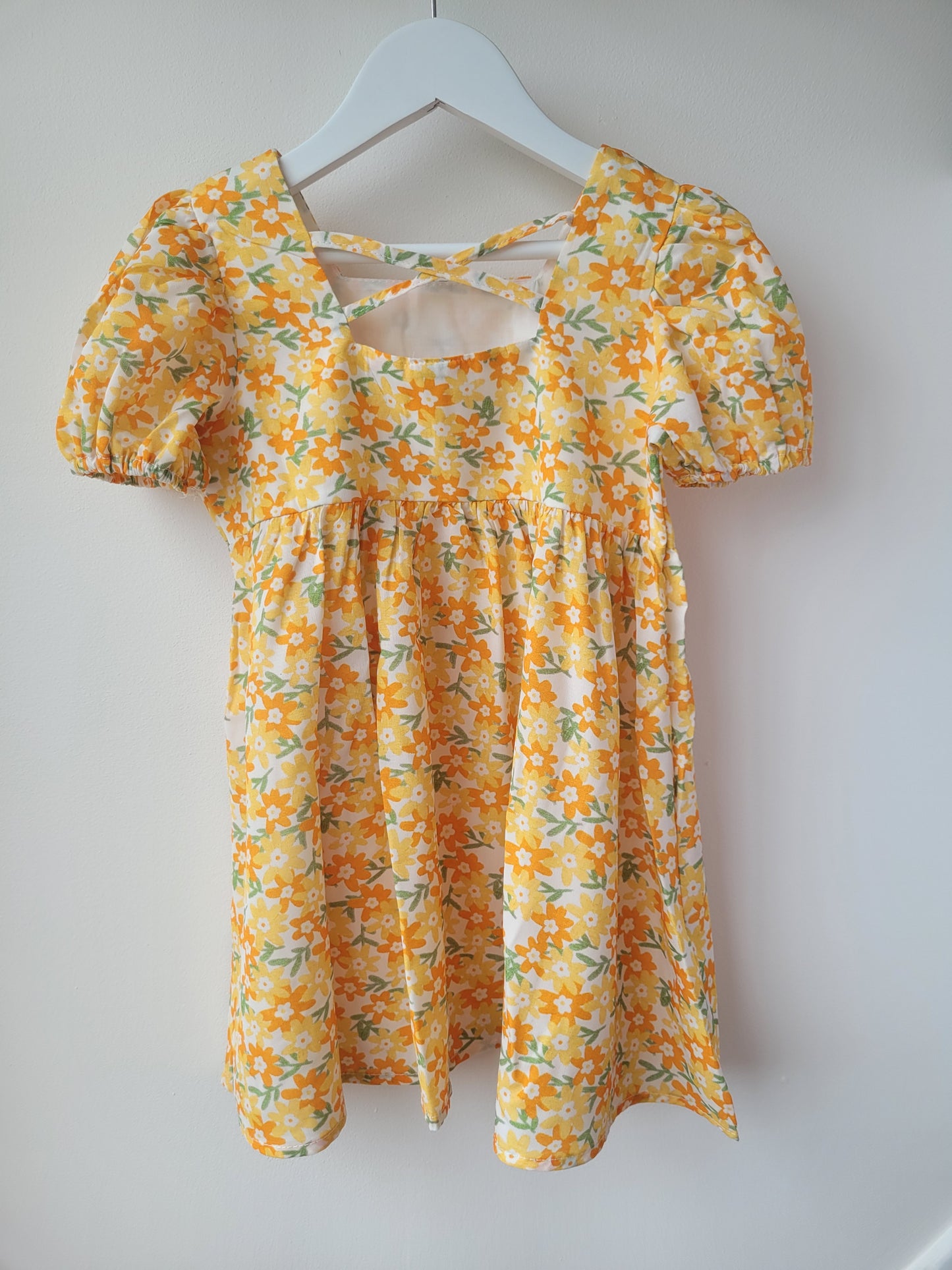 Yellow flower summer dress