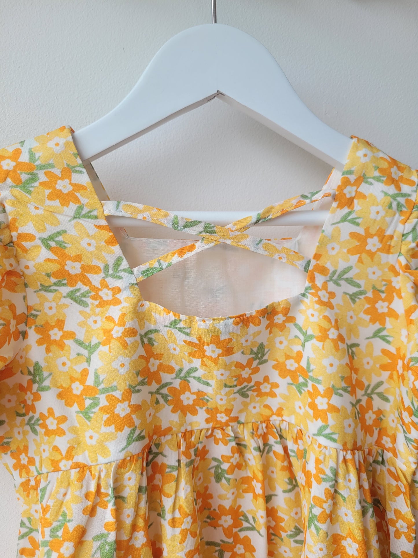 Yellow flower summer dress