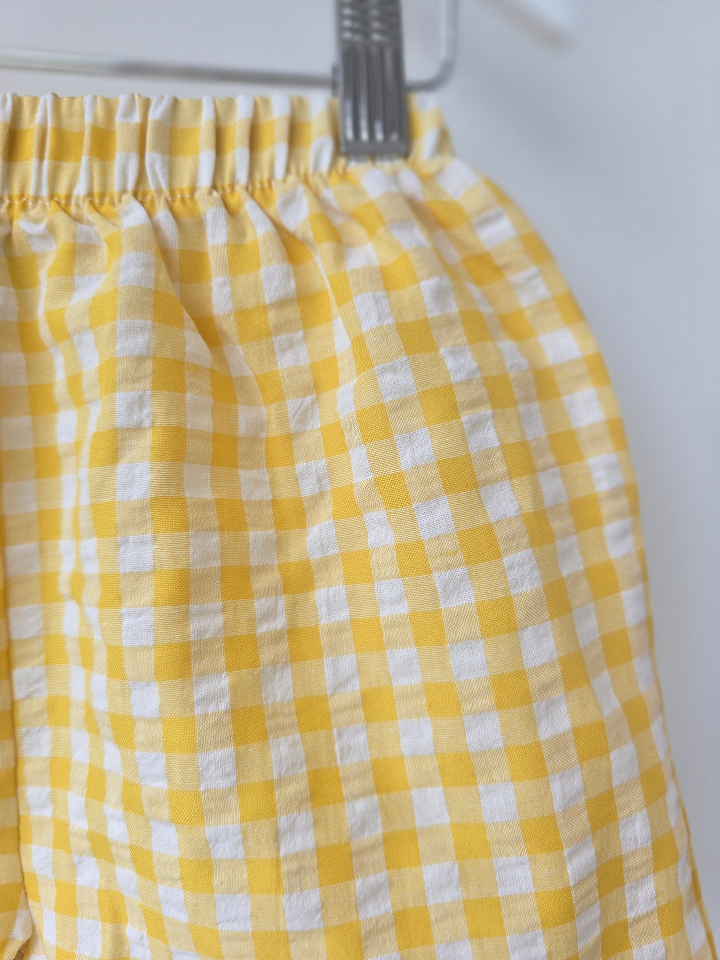 Plaid shorts yellow