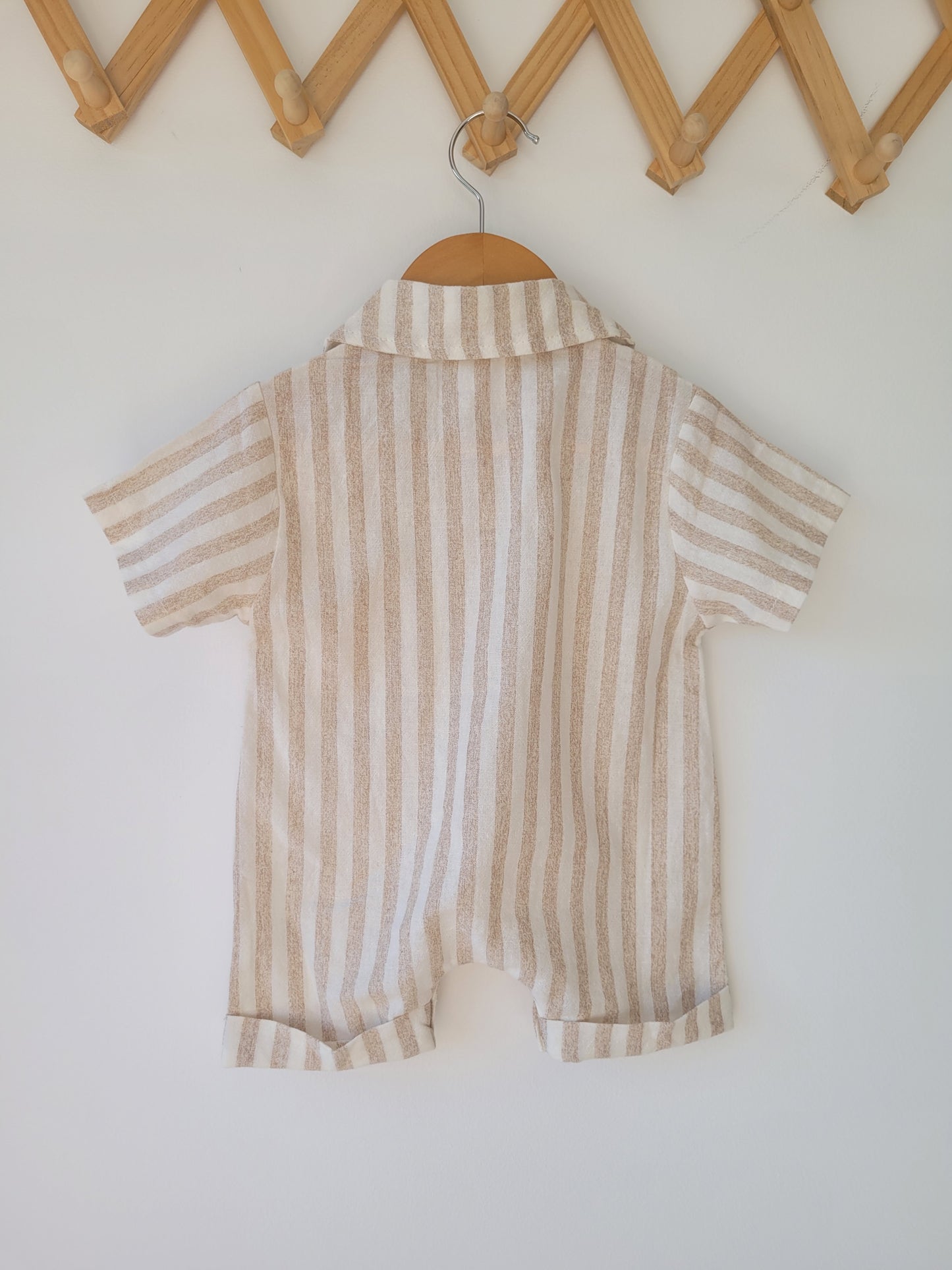 Sand striped romper