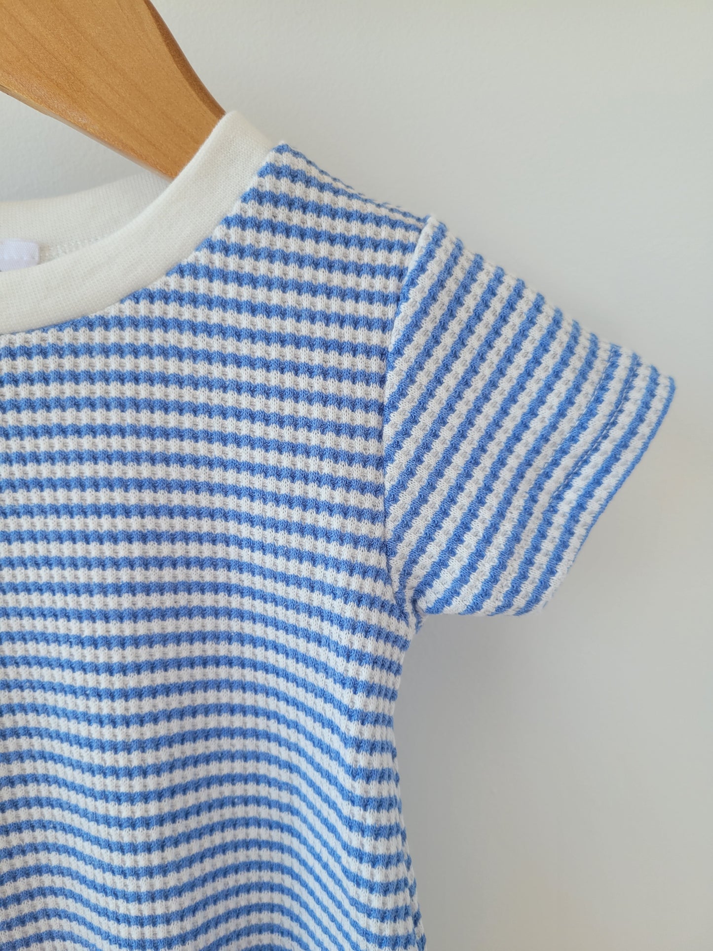 Aqua stripes rib romper