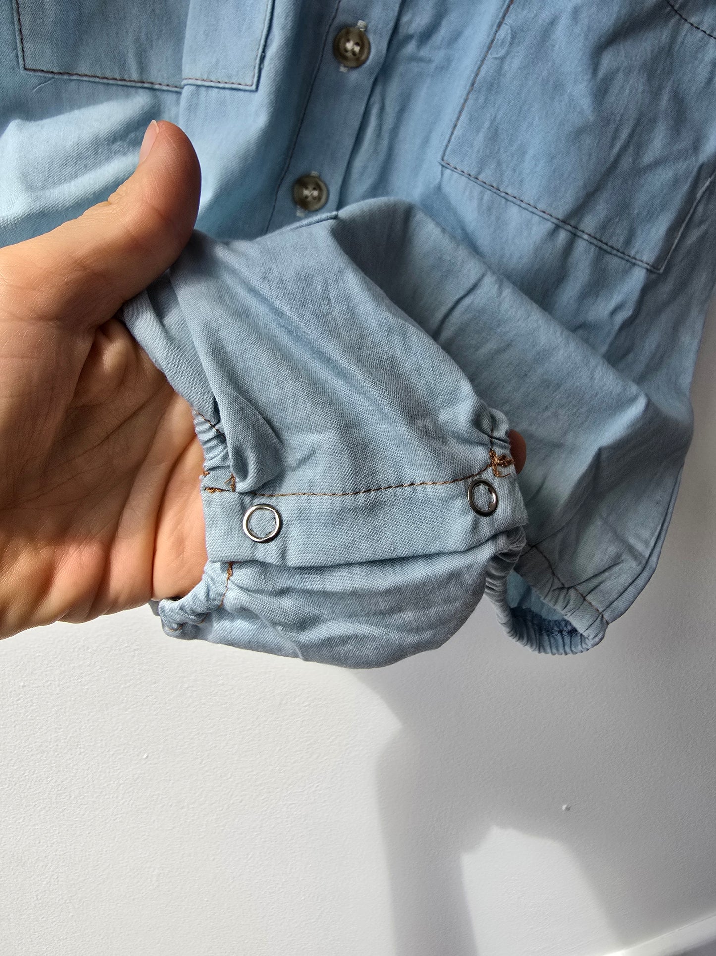Denim romper oversized