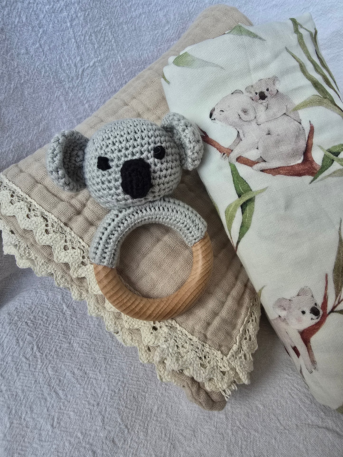 Koala crochet rattle