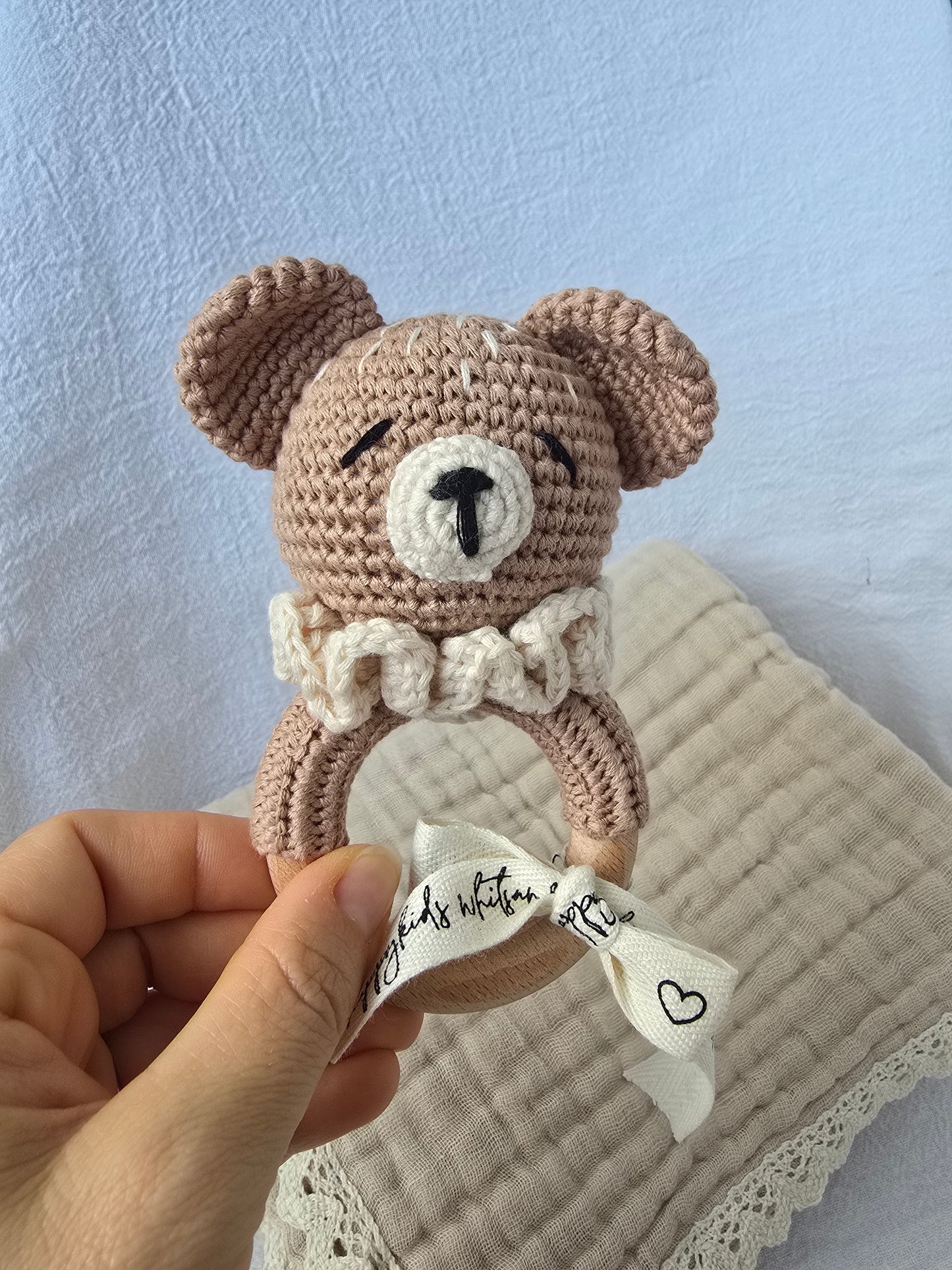 Bear crochet rattle