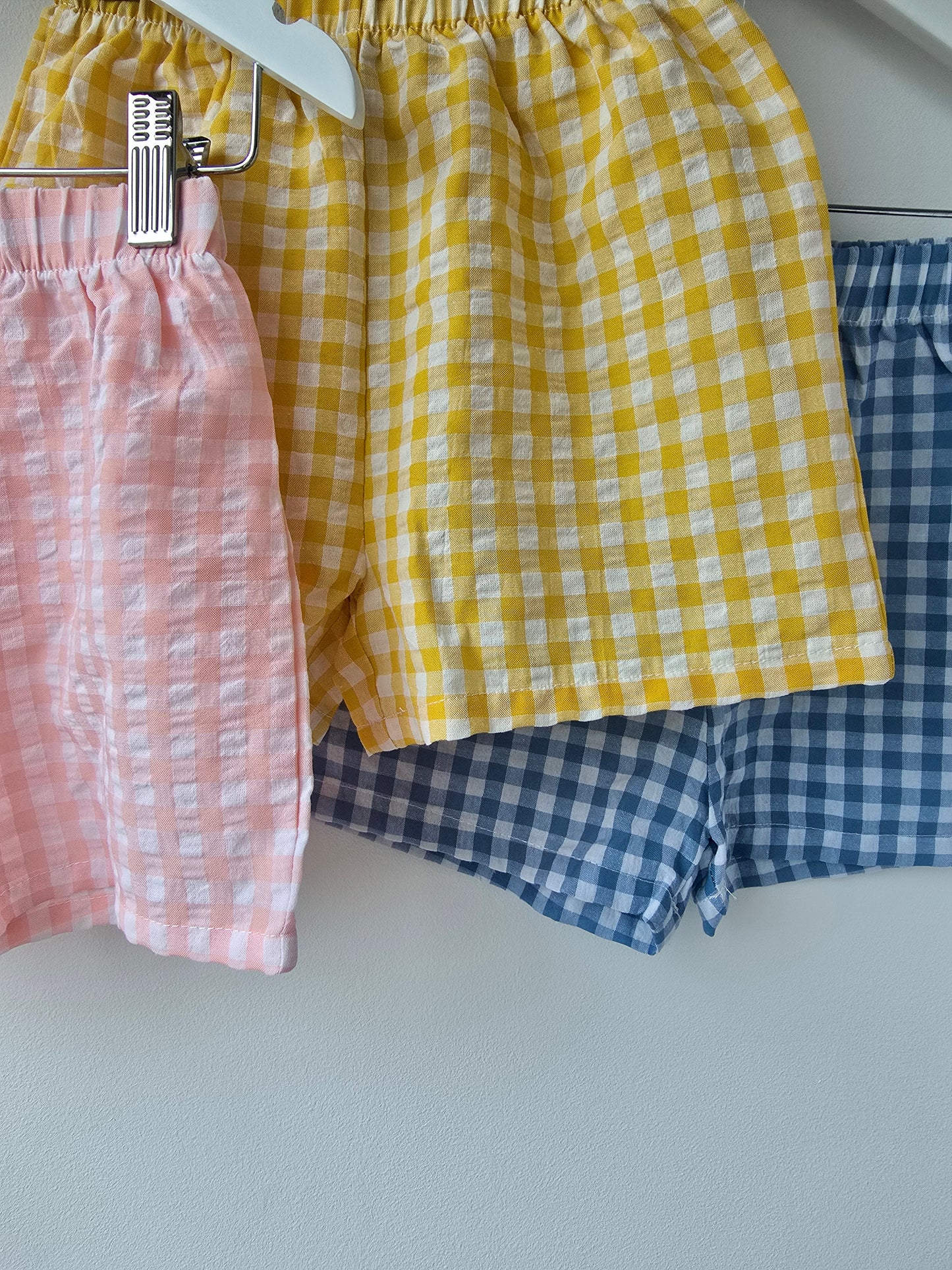 Plaid shorts yellow