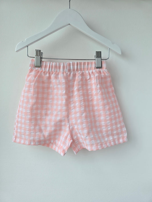 Plaid shorts pink