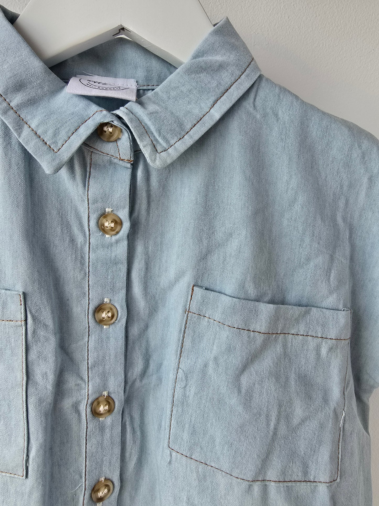 Denim romper oversized