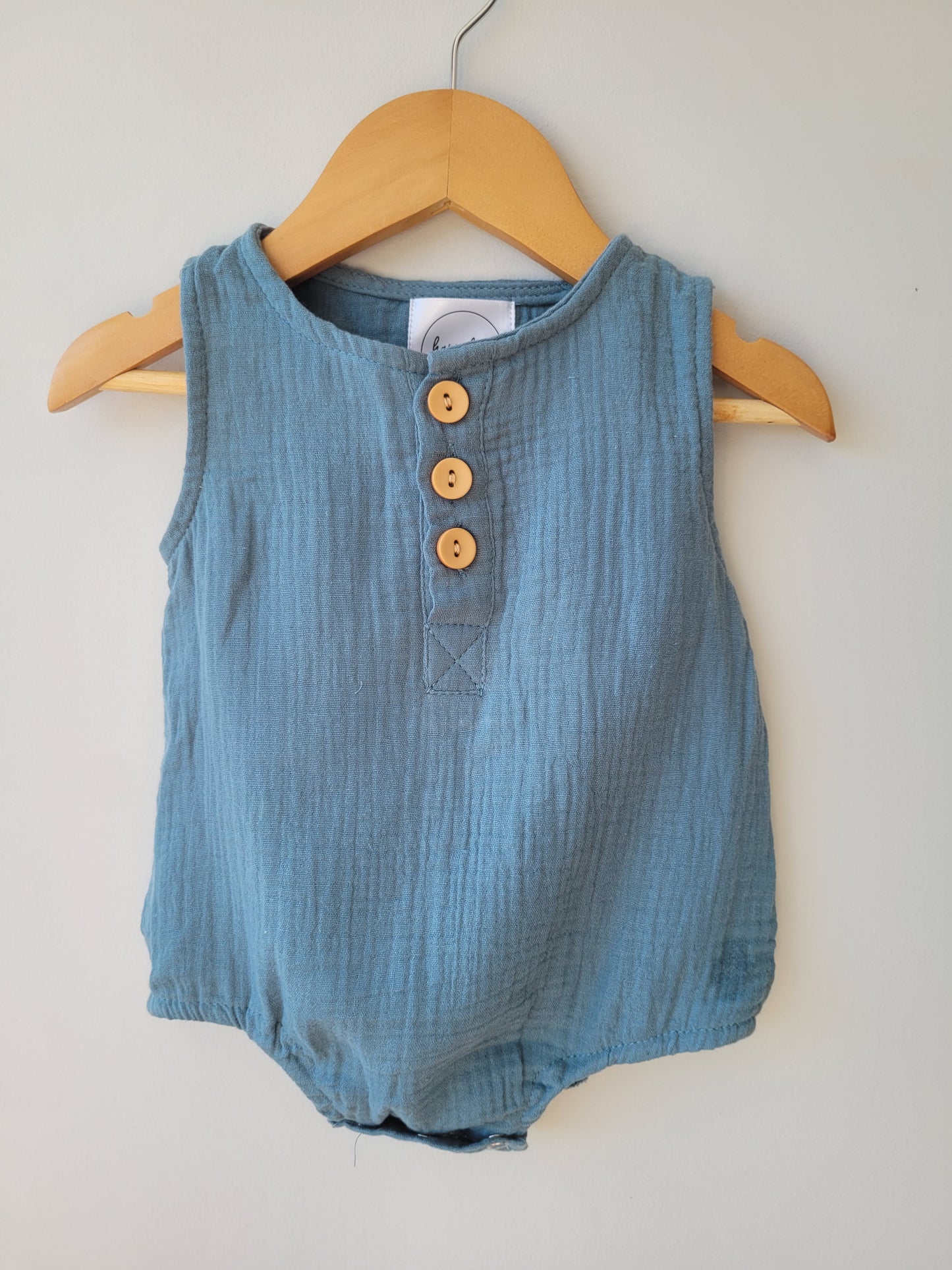 Ocean blue baby romper