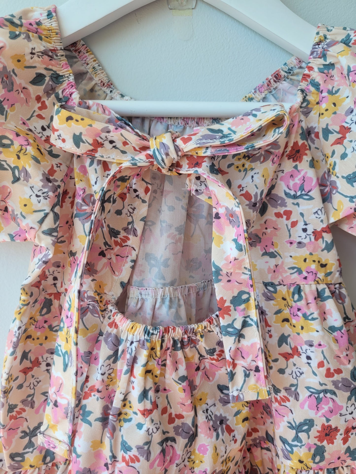 Flower dress pink with bow