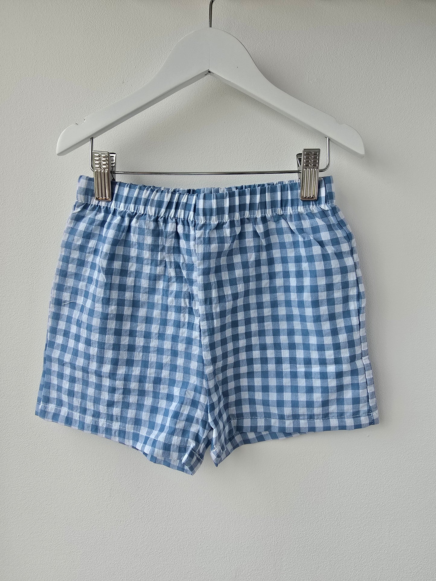 Plaid shorts blue