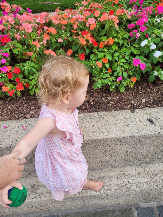 Ruffled sleeveless gingham dress