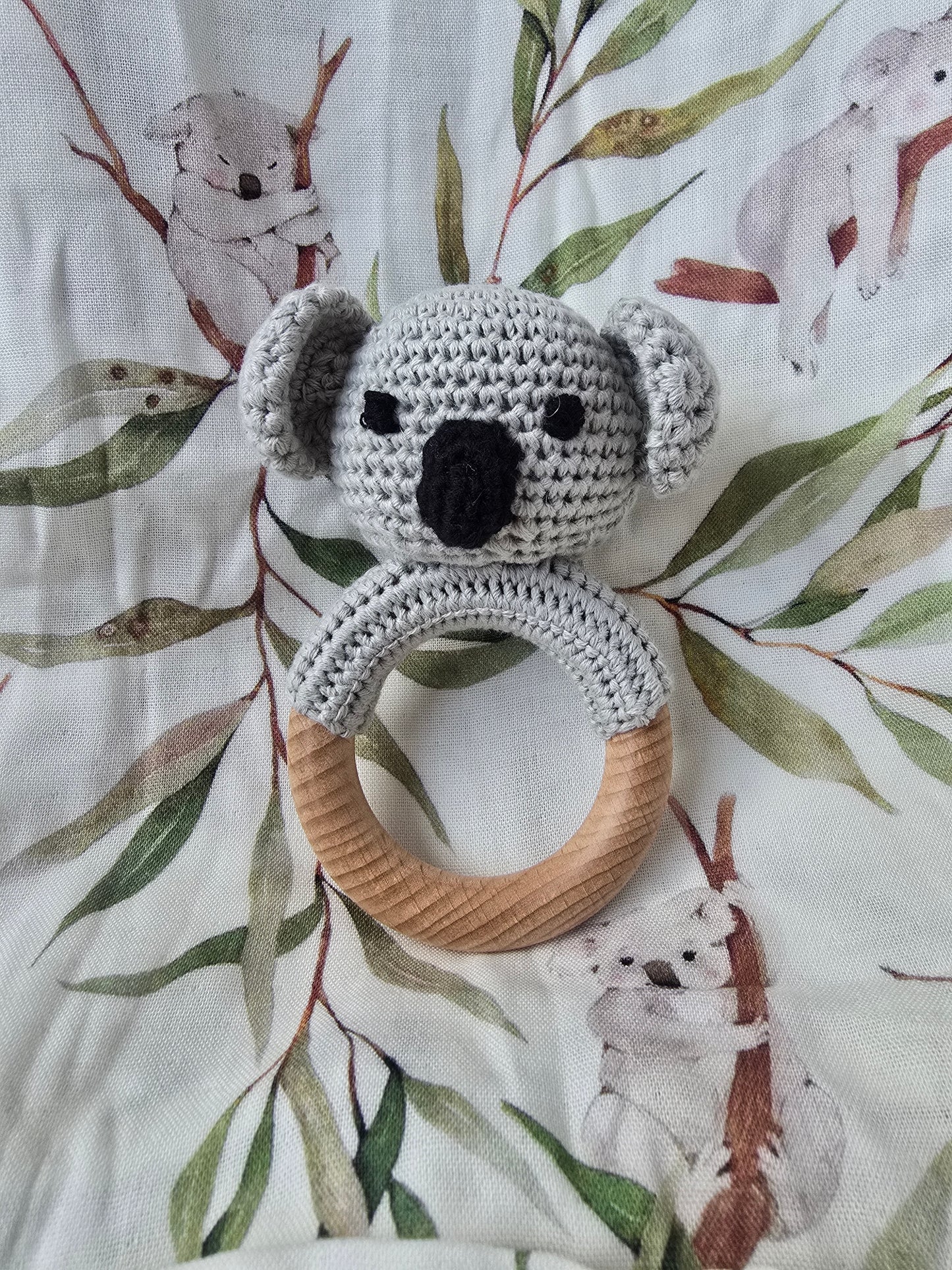 Koala crochet rattle