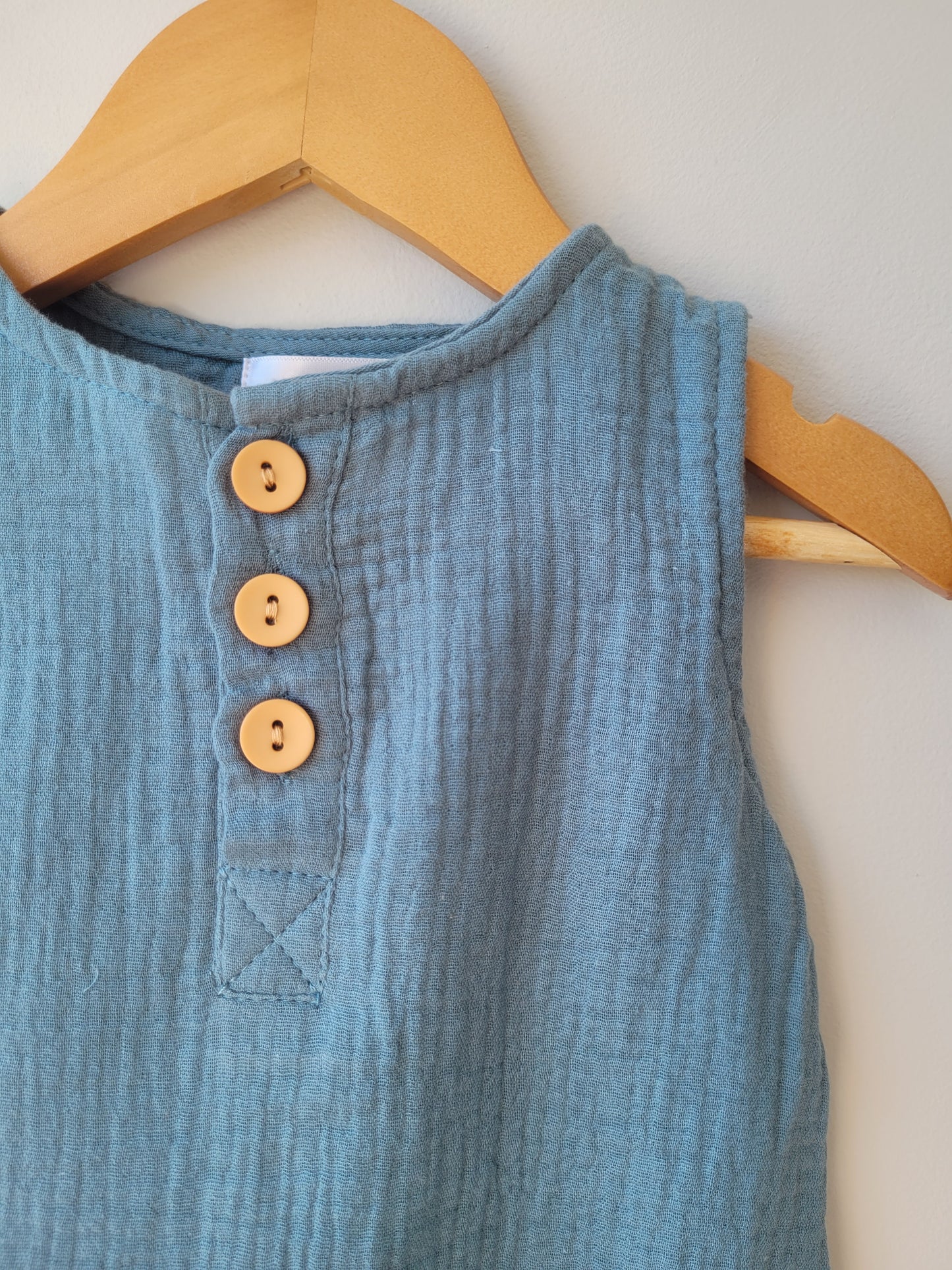 Ocean blue baby romper