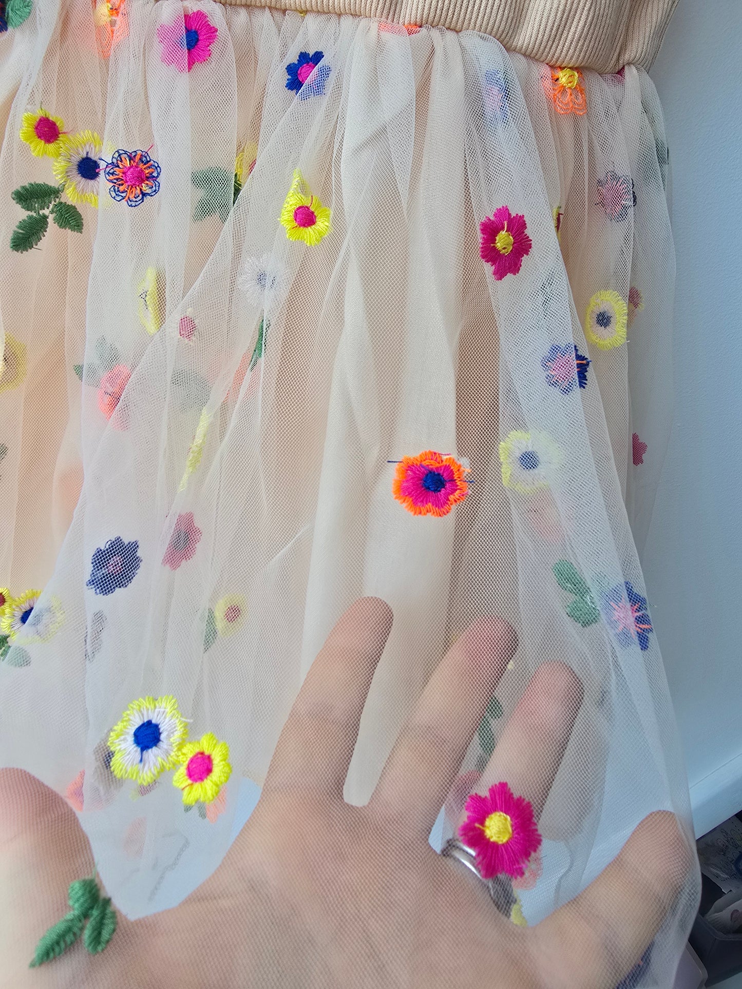 Boho flower tulle dress