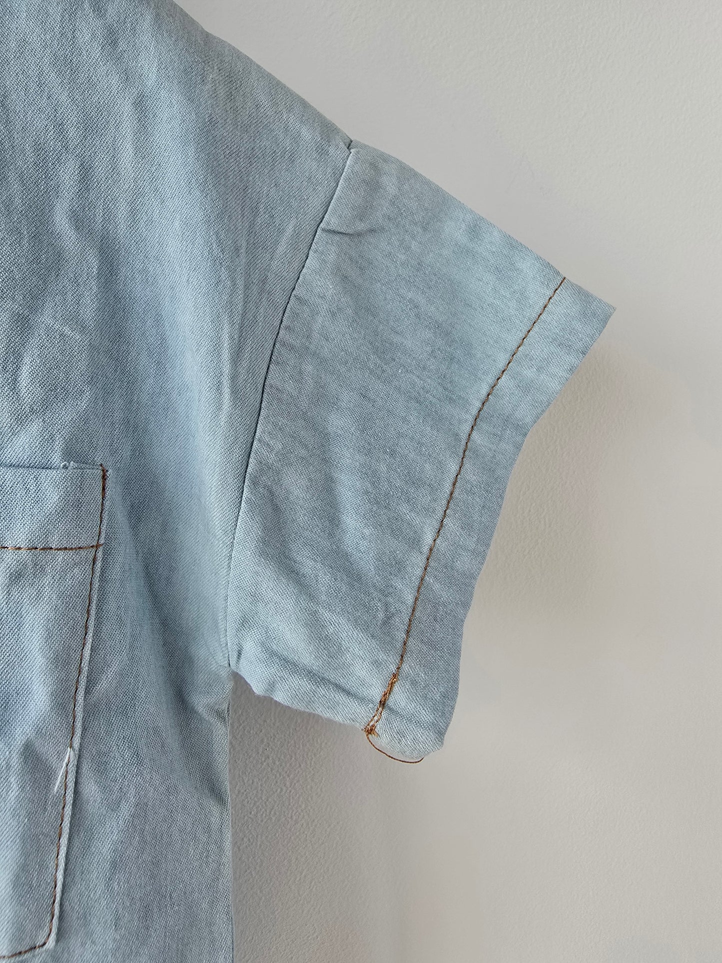 Denim romper oversized