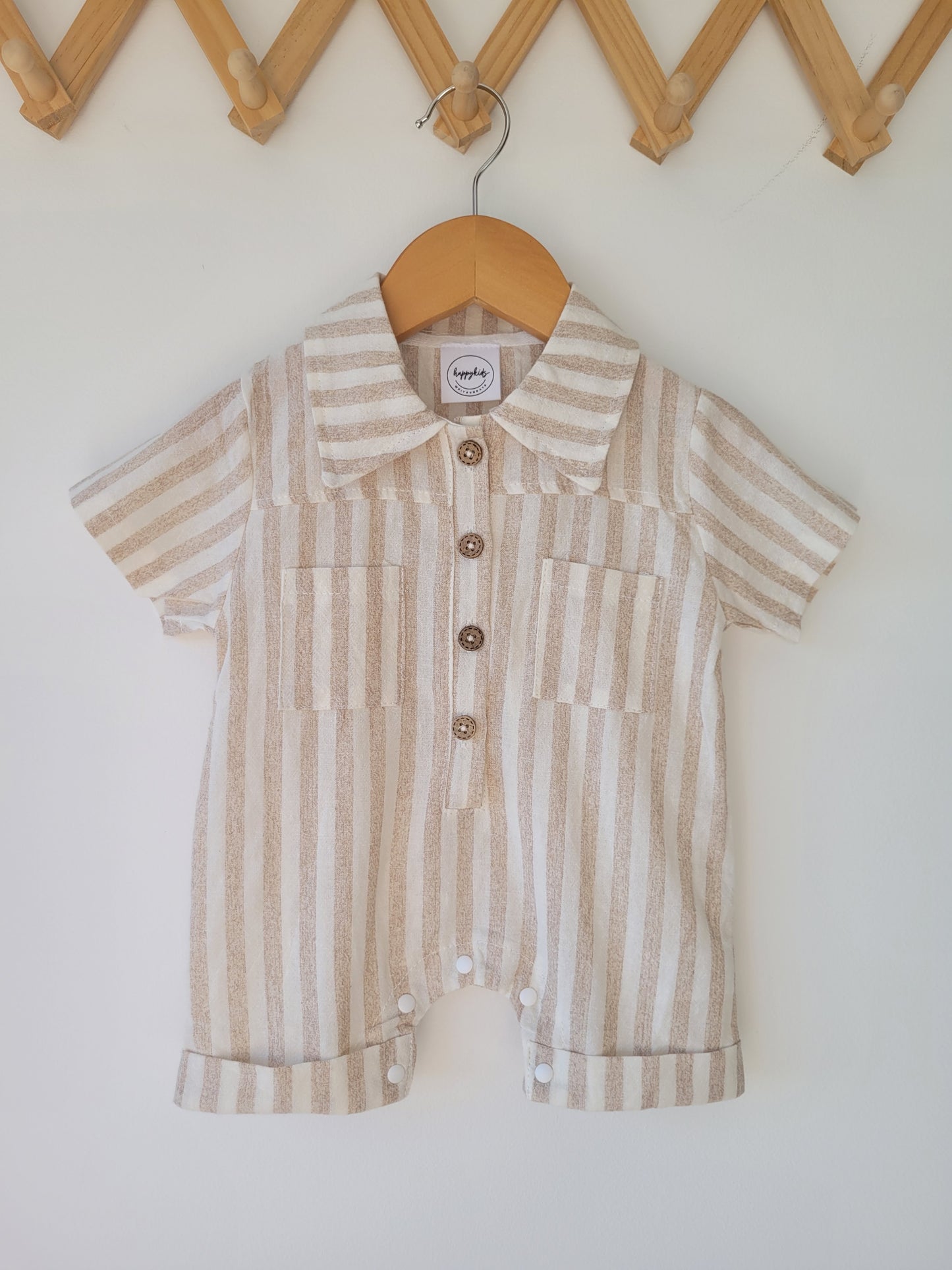 Sand striped romper