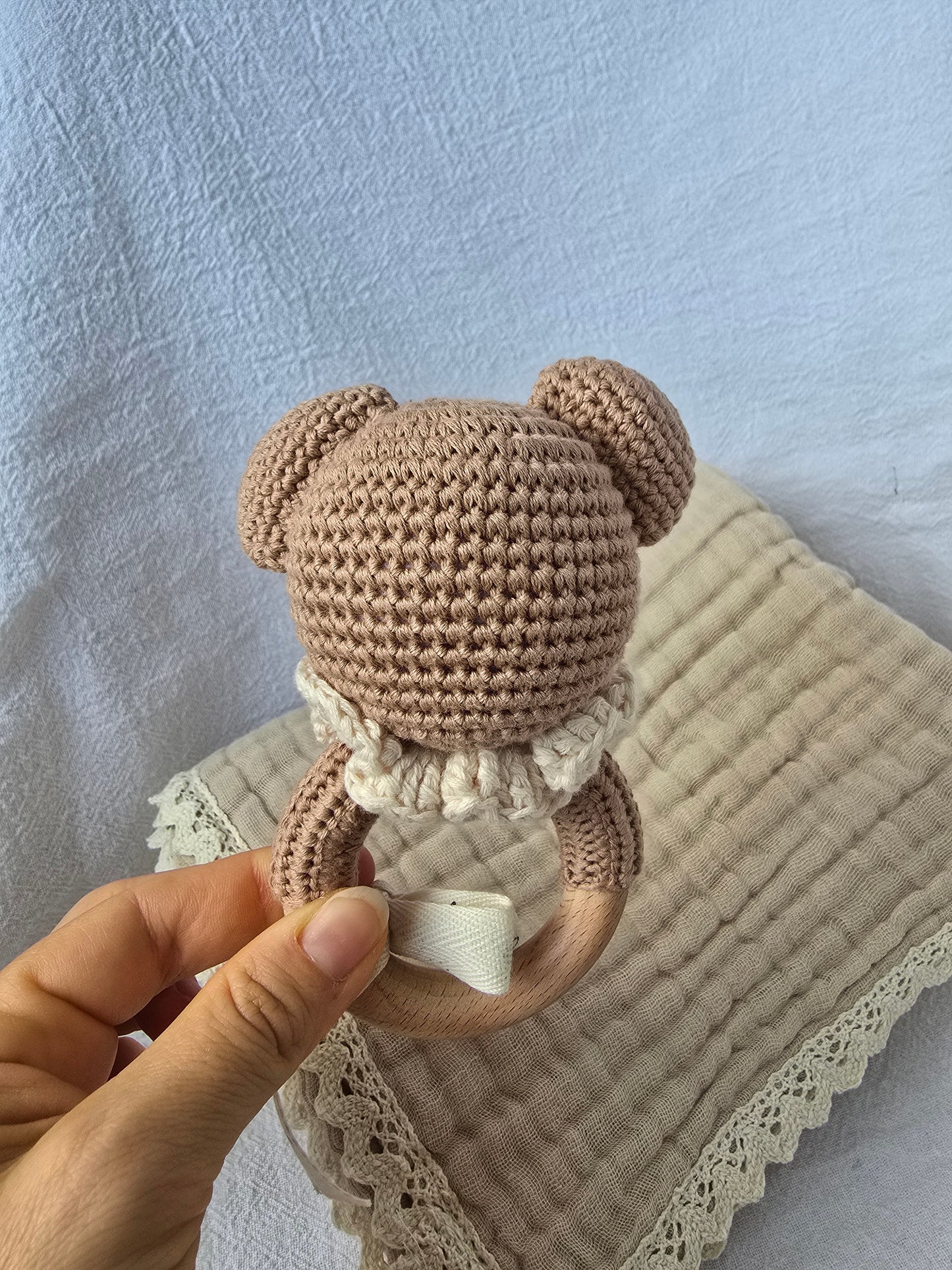 Bear crochet rattle