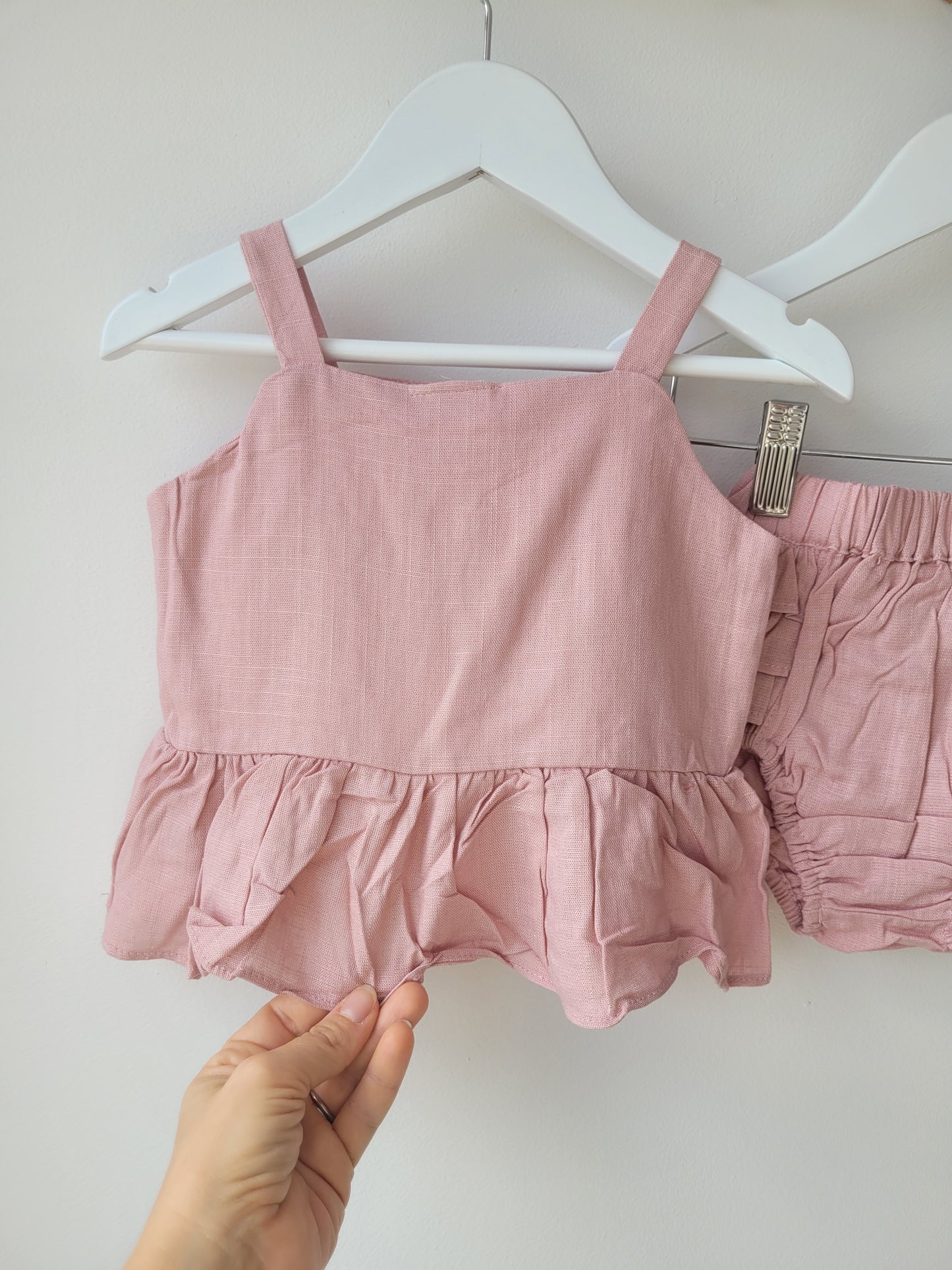 Pink ruffle set