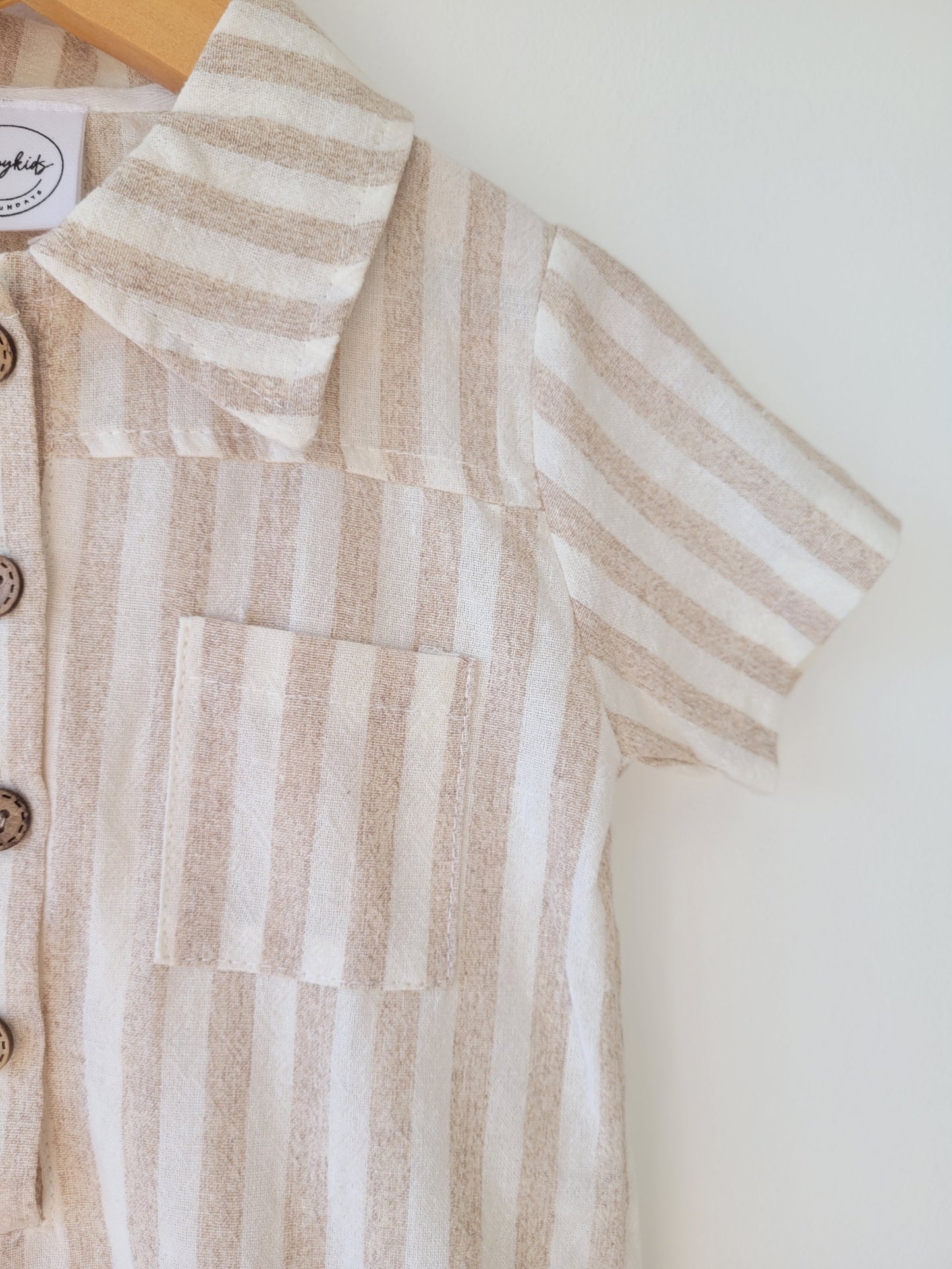 Sand striped romper