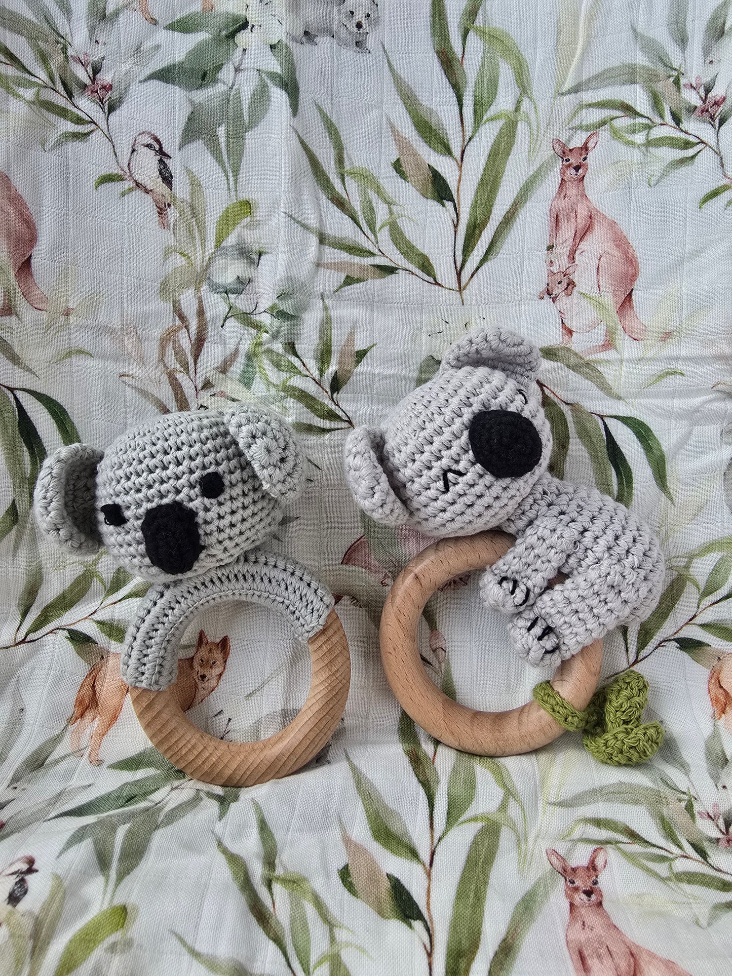 Koala crochet rattle