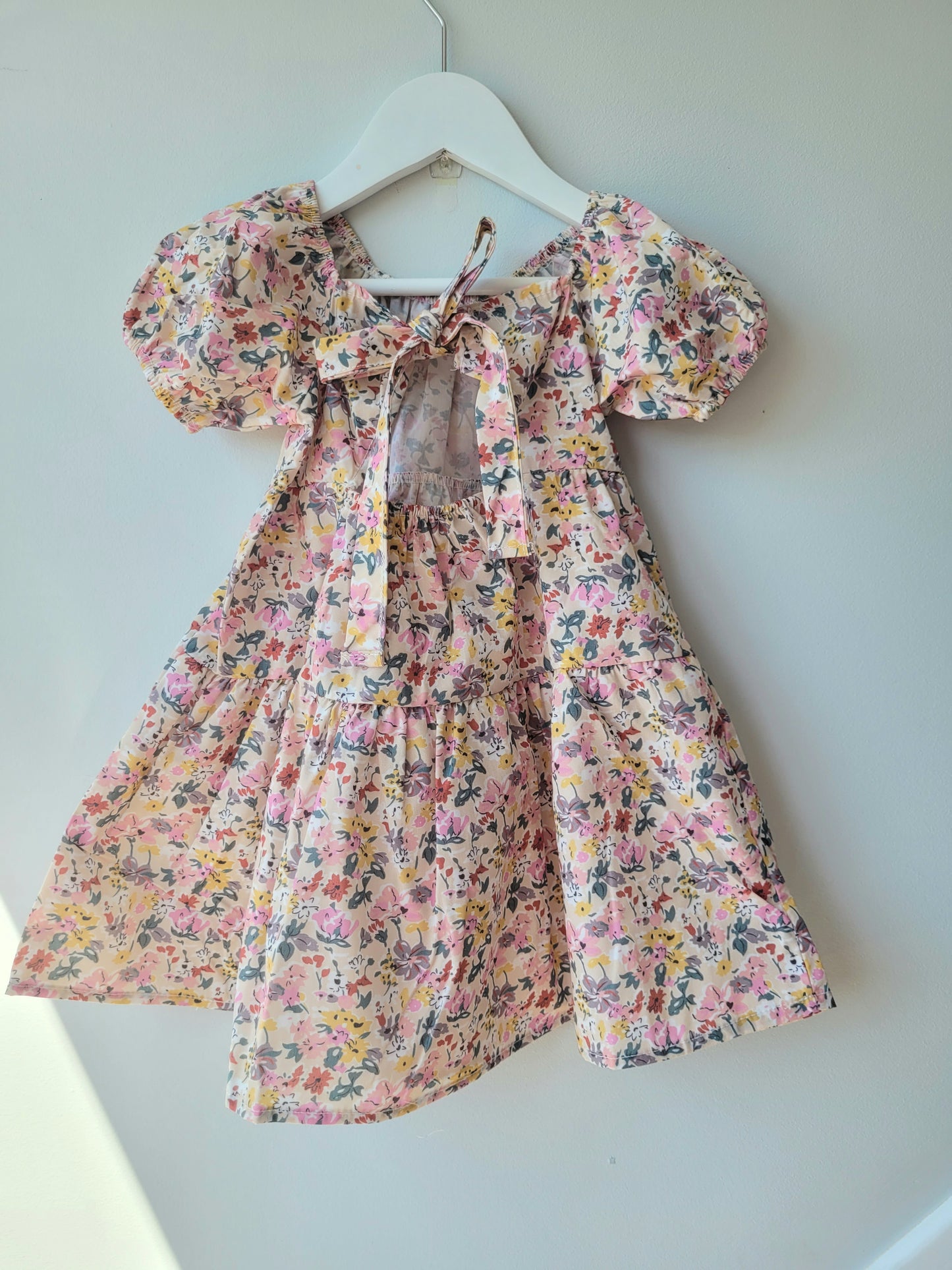 Flower dress pink with bow