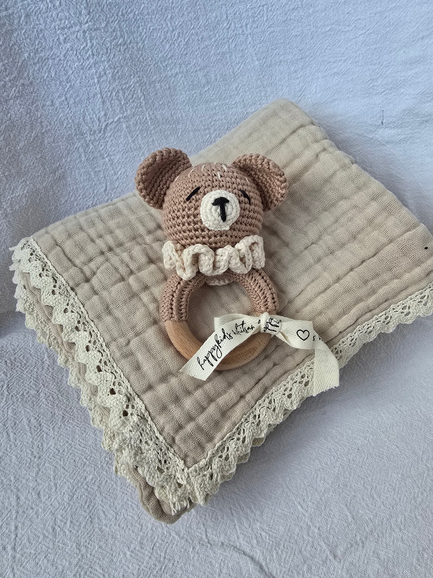 Bear crochet rattle