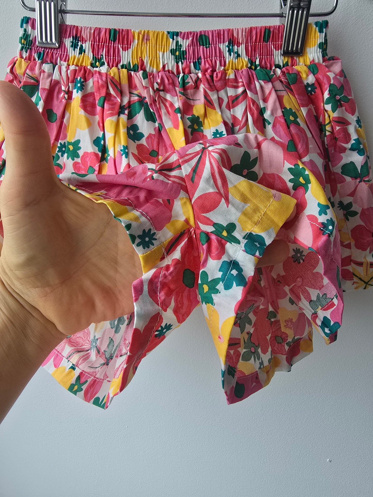 Pink flower skorts