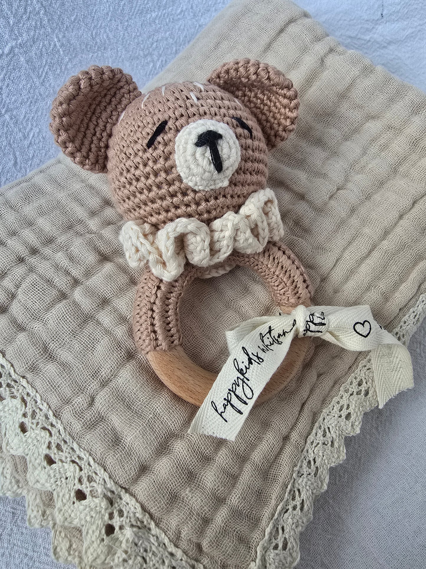 Bear crochet rattle