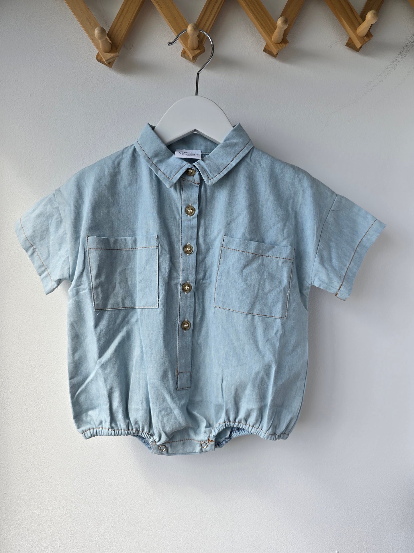 Denim romper oversized