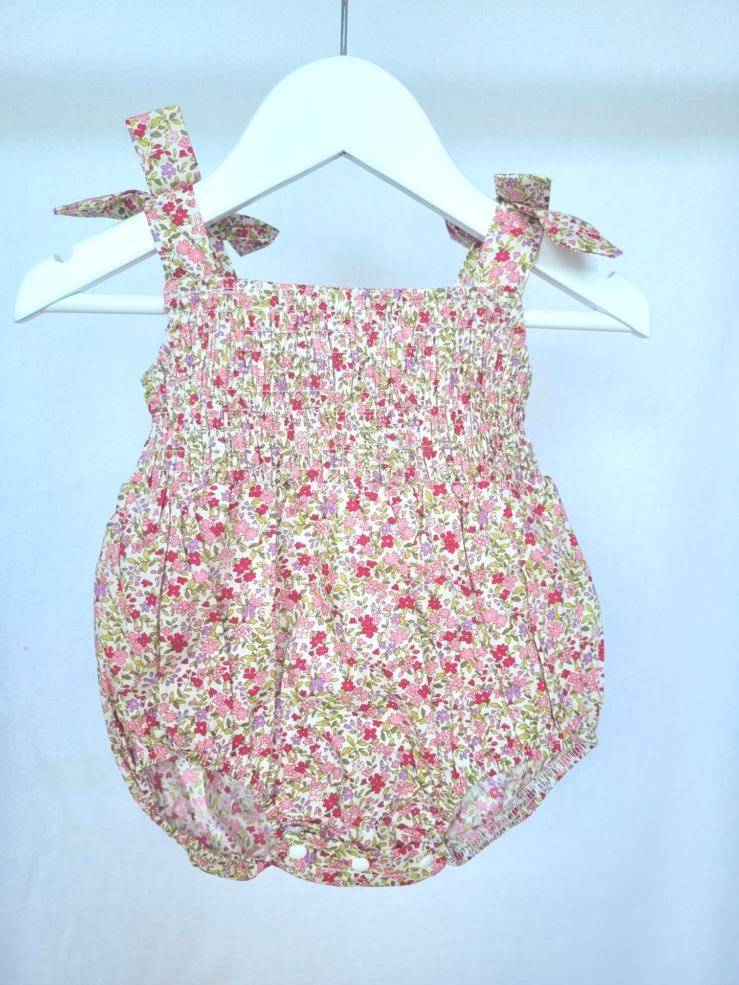 Little pink flower romper baby girl