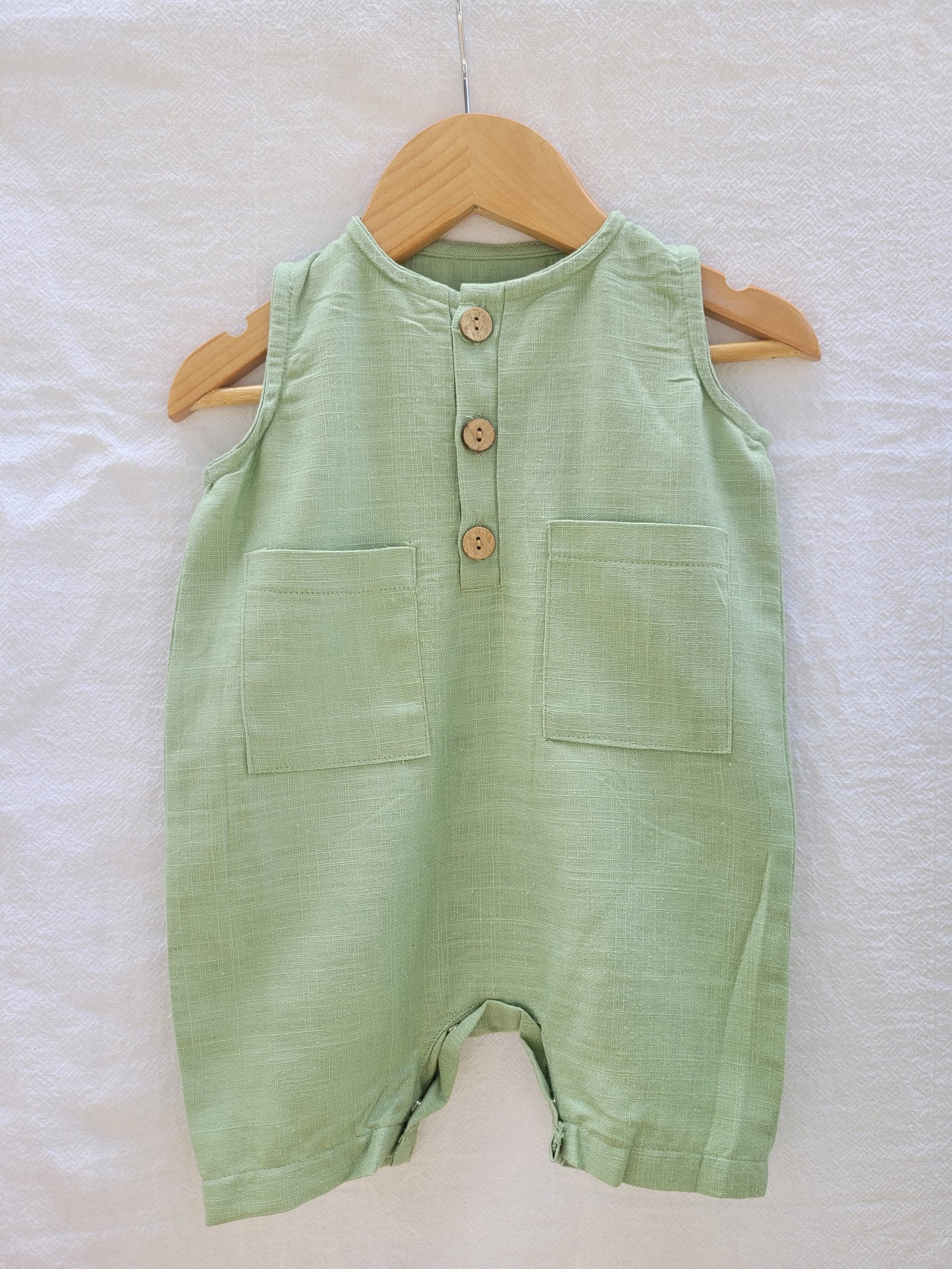 Linen romper sage