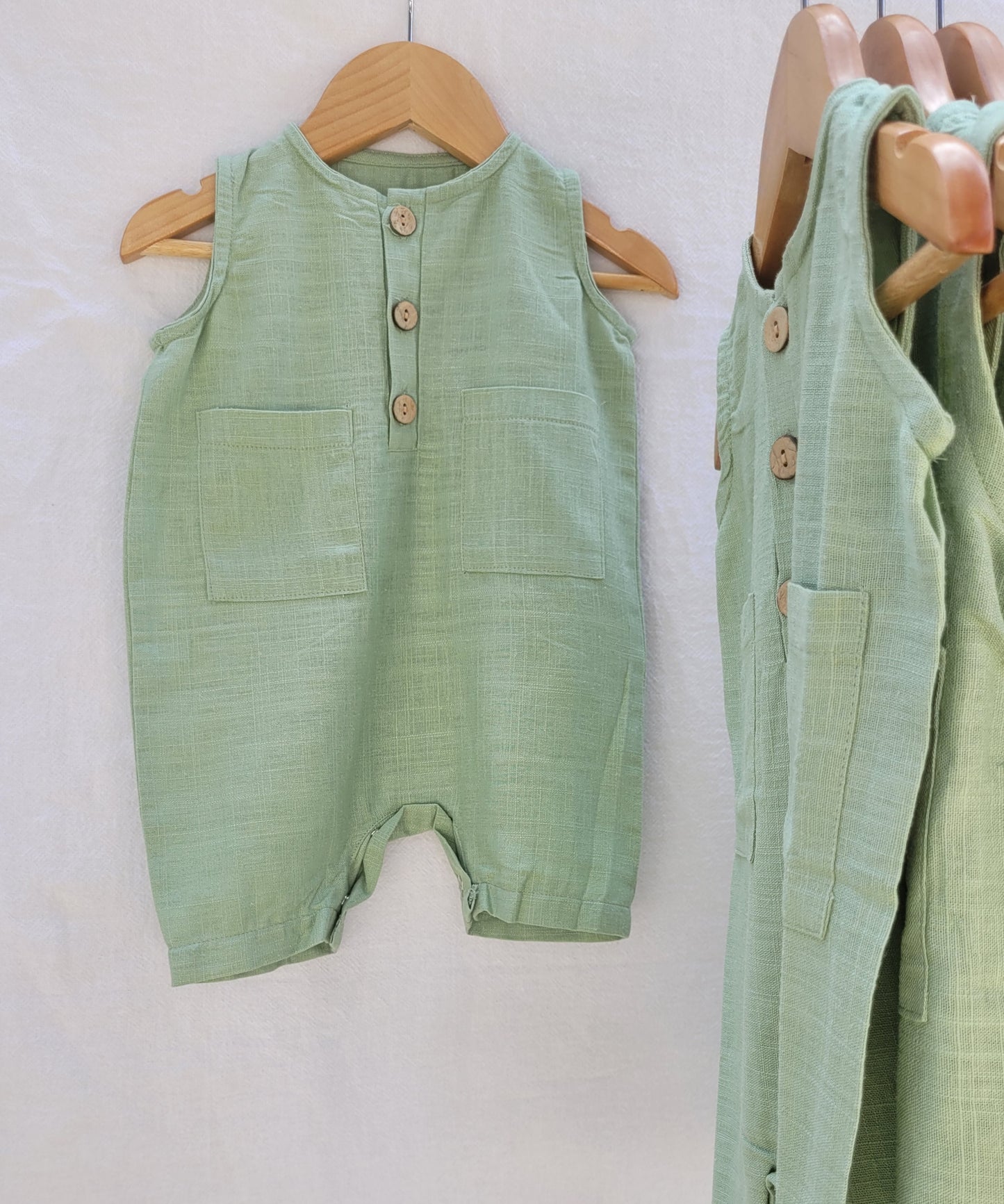 Linen romper sage