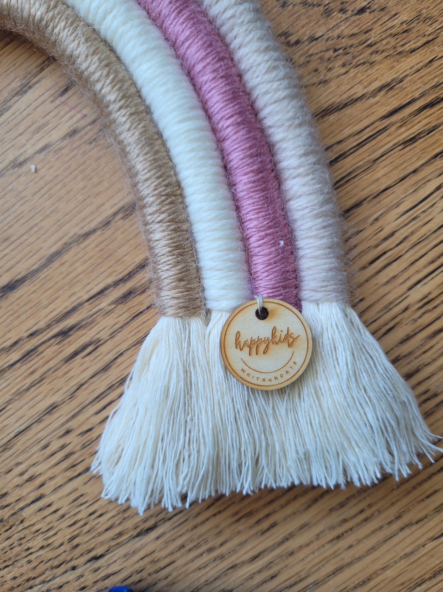 Handmade rainbow pink and beige